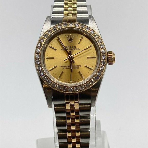 Champagne Rolex Oyster Ladies 2ct VS G Diamonds - Picture 1 of 4